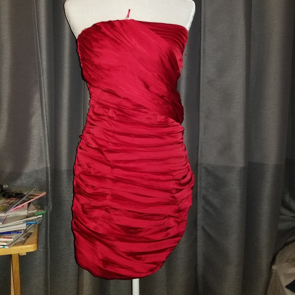 Red rouched minidress new w/ tags